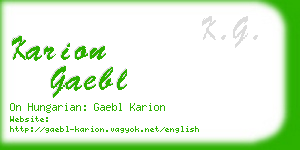 karion gaebl business card